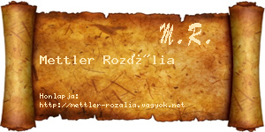 Mettler Rozália névjegykártya